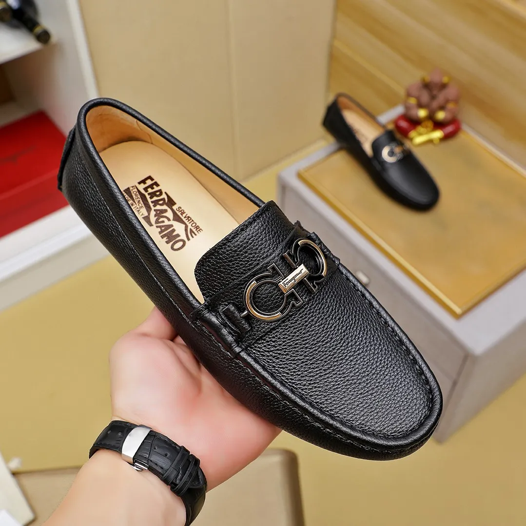 Men's shoes 💰360 🕷🕷【Ferragamo】Ferragamo Popular fashionable casual slip-on shoes🇨🇳Official website counter 1:1 production, original mold opening💯Good quality visible, imported high-end first-layer calfskin, luxurious pigskin lining🌿Very clear texture, high-quality waterproof, non-slip and wear-resistant outsole🎋High quality and low price, truly handmade🍓Color, code number 38-45